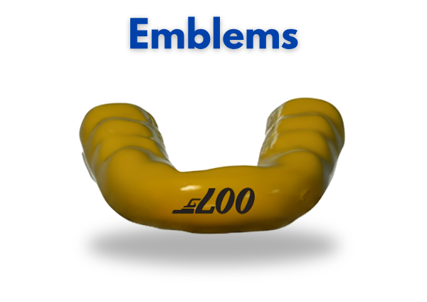 Emblem example on a mouthguard